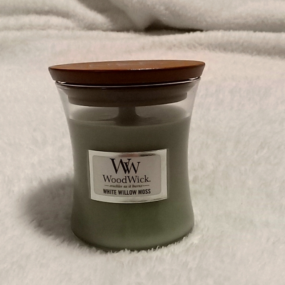 White Willow Moss Woodwick Mini 3oz Candle New